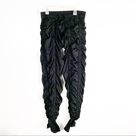 AGOGIE Pants - AGOGIE Black Ruched  Wearable Drawstring Waist Compression +40 Leggings Large